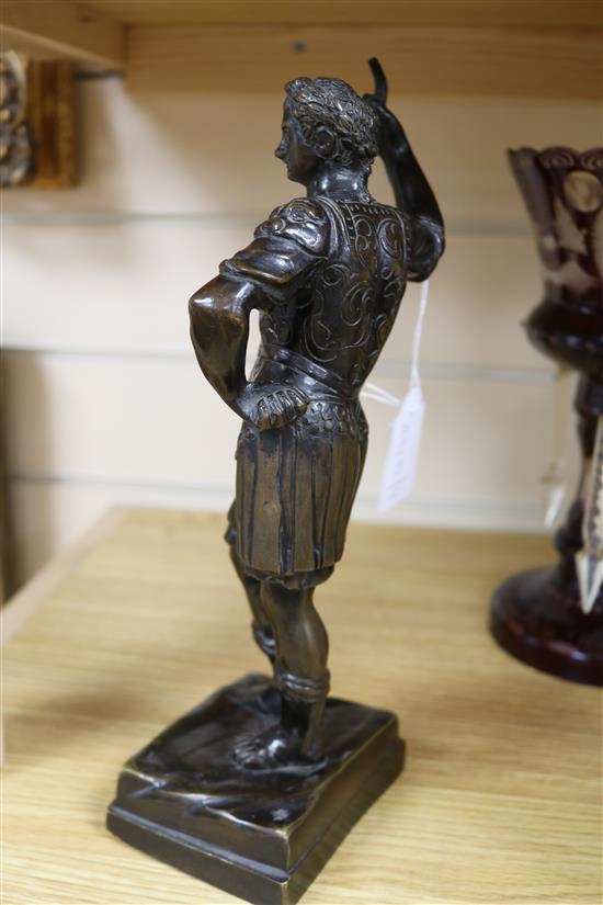 A bronze of a Roman emperor height 29.5cm